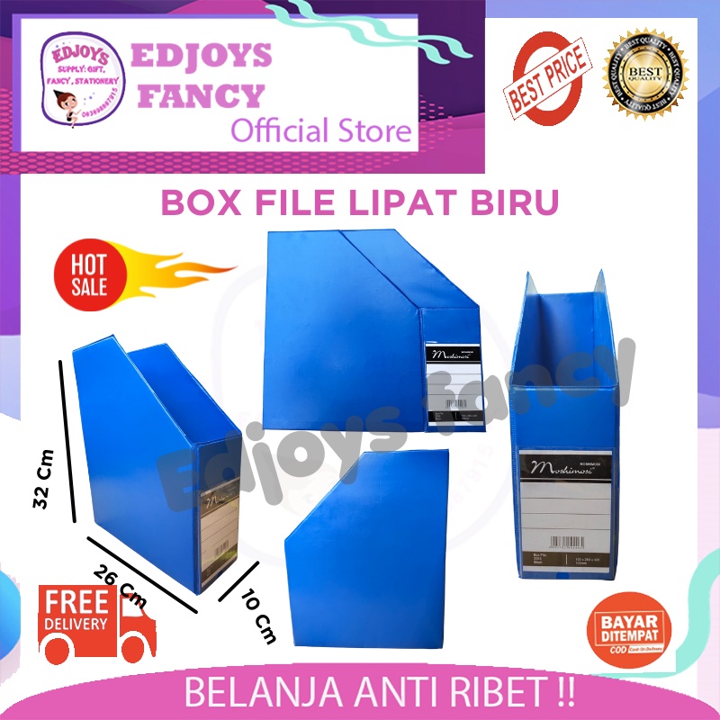 Moshimosi Box File plastik PVC lipat Jumbo Box file dokumen tempat berkas Folio box file organizer h