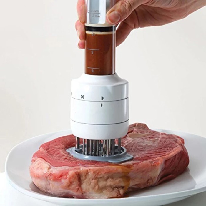 MARINADE MEAT INJECTOR MEAT TENDERIZER NEEDLE STAINLESS STEAK