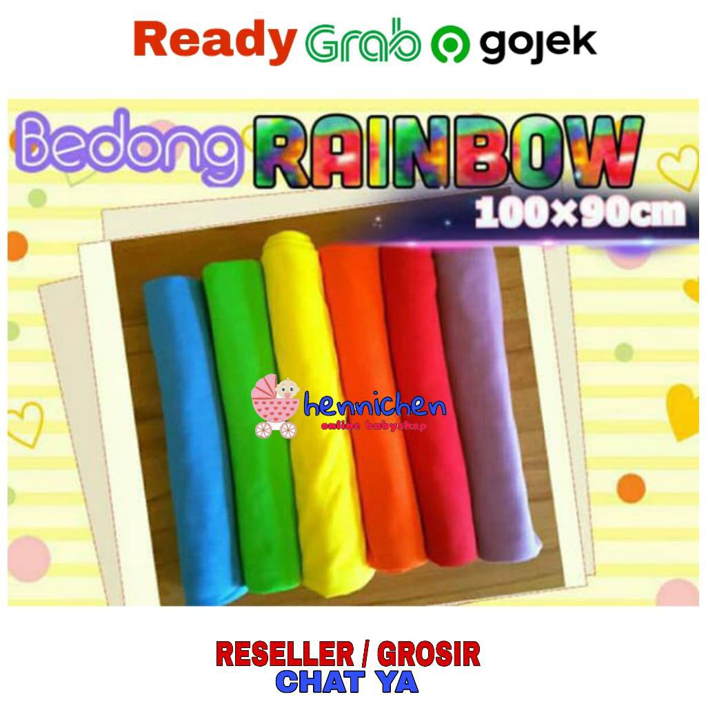 6 Pcs BEDONG RAINBOW   SOFT PASTEL 100 x 90 LEBIH BESAR , HALUS DAN LEMBUT