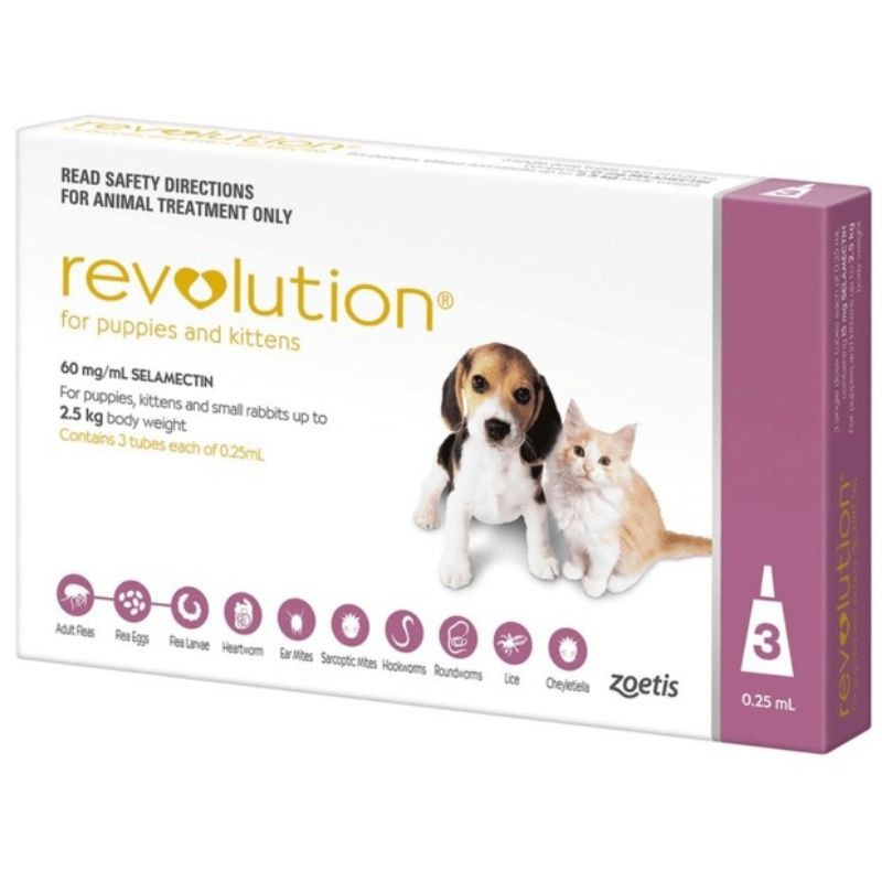 Revolution Pink For Kitten &amp; Puppy &lt;5lbs / Obat Tetes Kutu Kitten Puppy / Obat Kutu Revolution Mauve