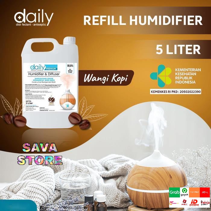 DESINFEKTAN DAILY DISINFEKTAN 5 LITER KHUSUS HUMIDIFIER &amp; DIFFUSER ANTIBACTERIAL DAN VIRUS AROMA KOPI