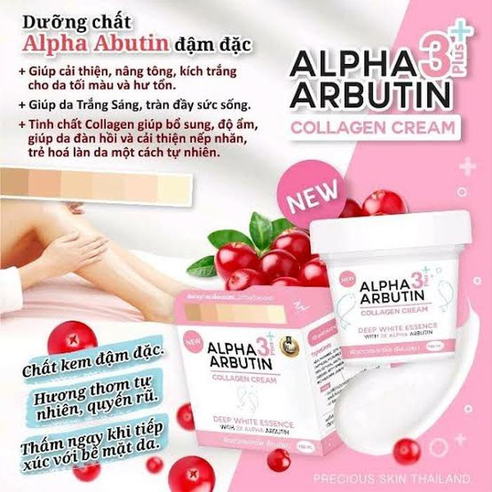 Alpha Arbutin 3 Plus Collagen Deep Essence Whitening Body Cream Pemutih Kulit Original