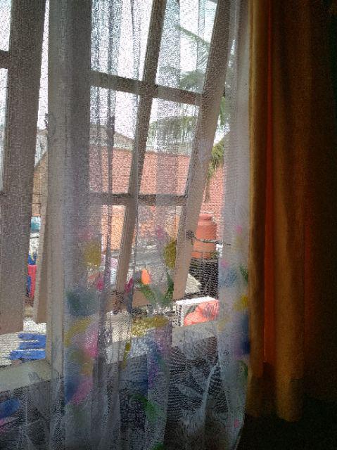 Gorden Gordyn Tirai Vitrase Bunga Tulip L 100 Cm T 190 Cm Gorden Putih Gorden Tipis Daleman