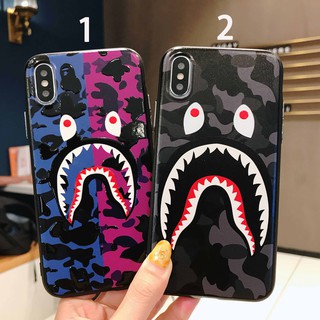 Bape Shark Casing Soft Case Motif Hiu untuk iPhone 12 / 11