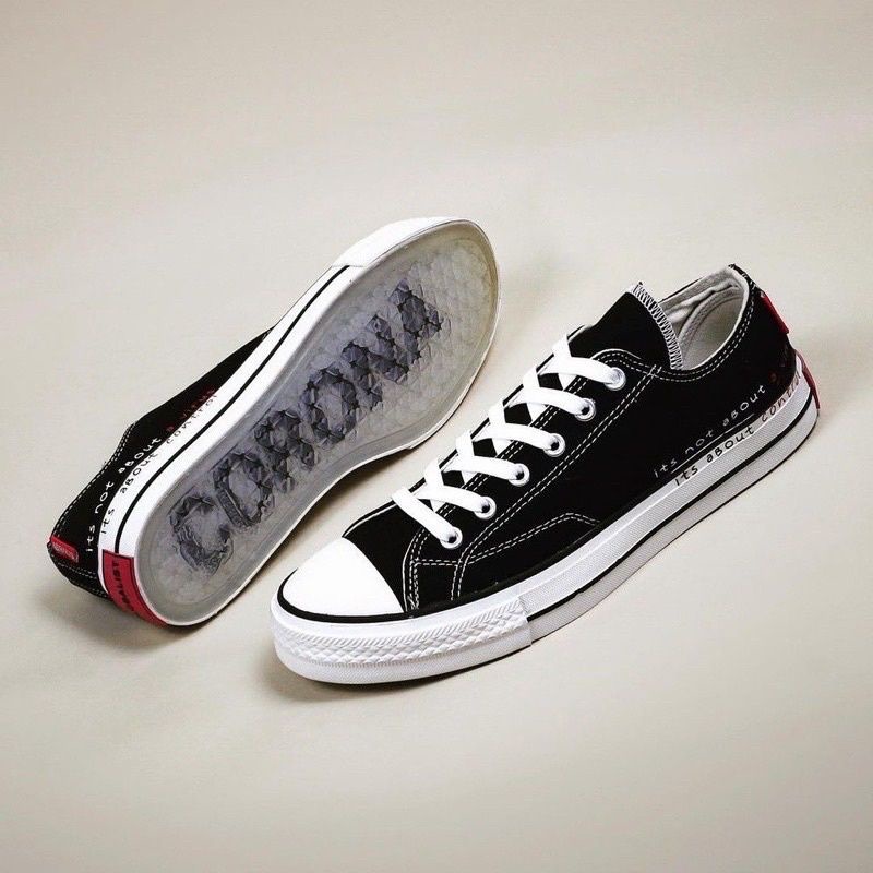 SEPATU NO BRANDS CORONA JANCOK ORIGINAL-Black White Low