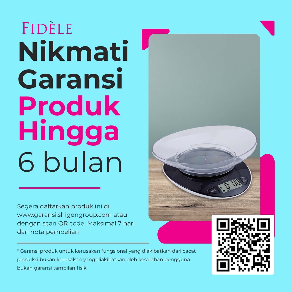 Timbangan Dapur Digital Mangkuk Besar 0.8L FIDELE FD-3560 Premium