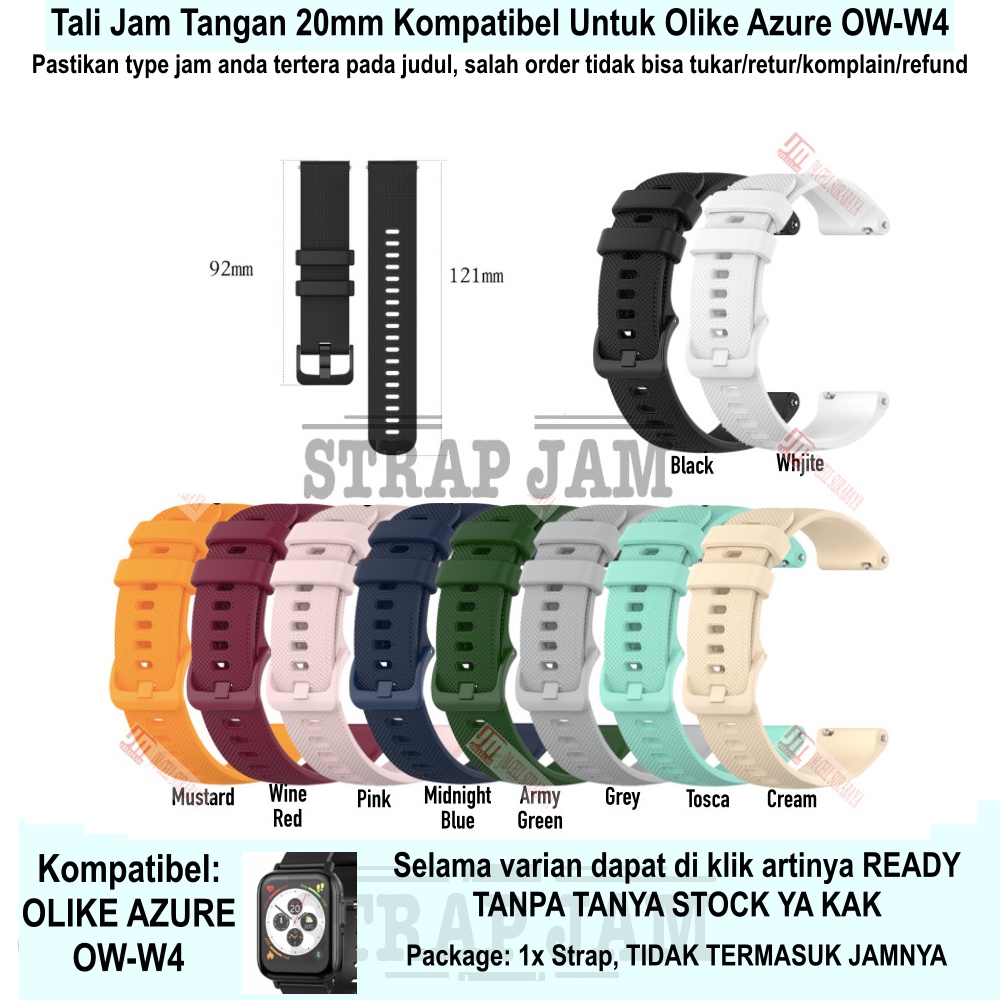 OYE Tali Jam Olike Azure OW-W4 - Strap 20mm Rubber Silikon Lentur Nyaman