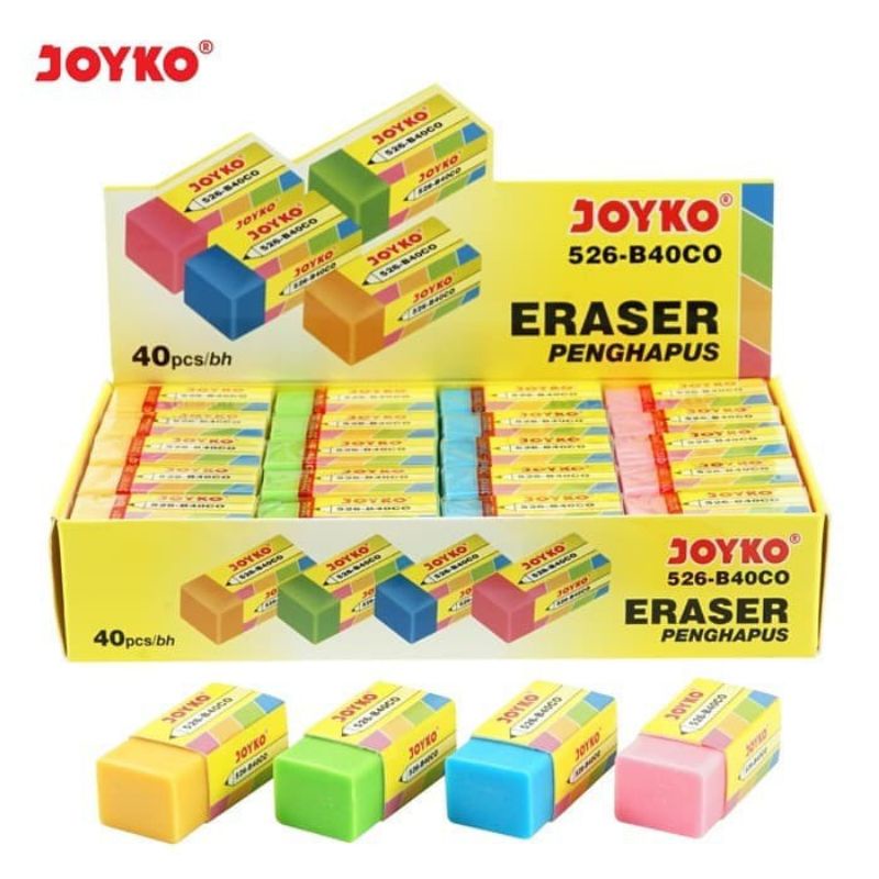 

[1 BOX / 40 PCS] Eraser / Penghapus Joyko 526-B40CO