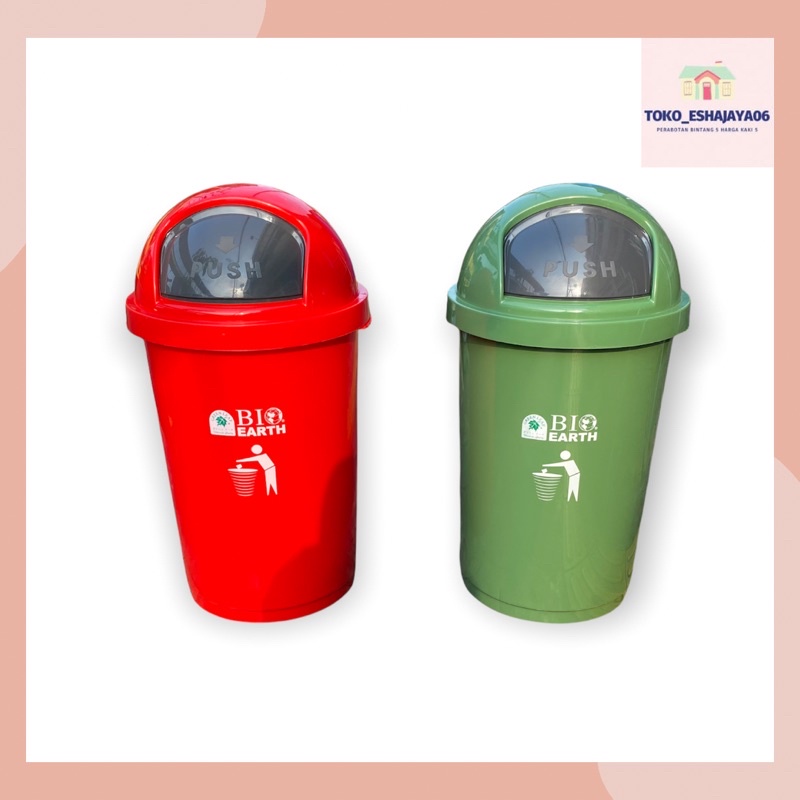 Tempat Sampah Dustbin BIO 50 Liter 2150 Green Leaf / Tong Sampah Green Leaf 50 liter