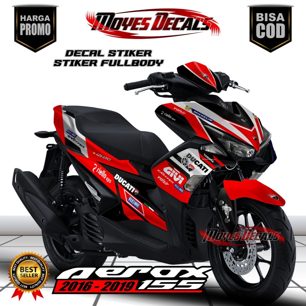 Decal Aerox 155 - Racing GIVI Warna Merah