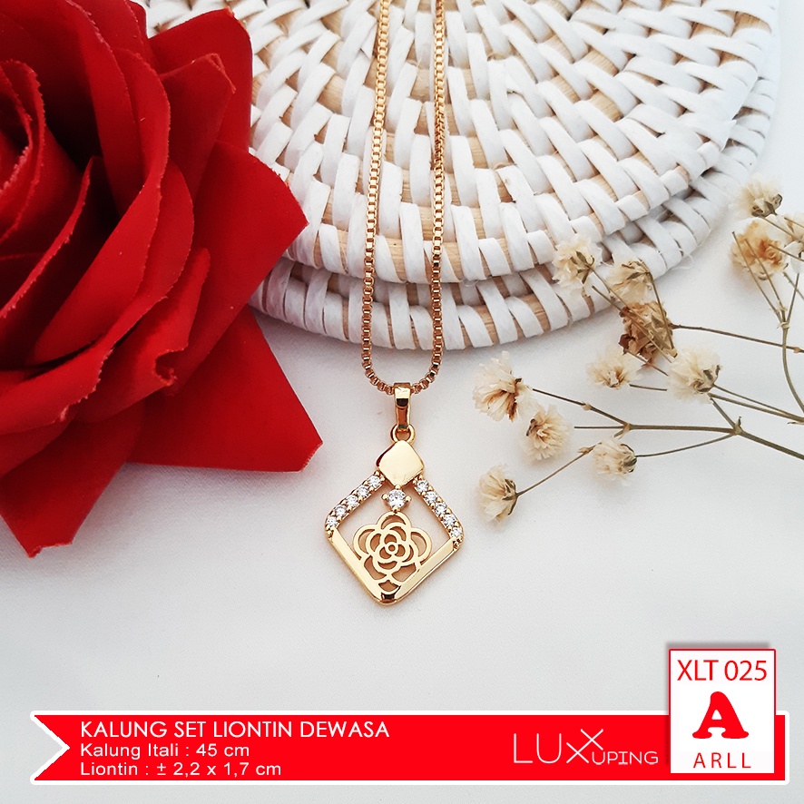 XLT 025 Kalung Set Liontin Angsa Permata Zirkon Perhiasan Kalung Xuping Lapis Emas Merk Yaxiya Luxx Xuping