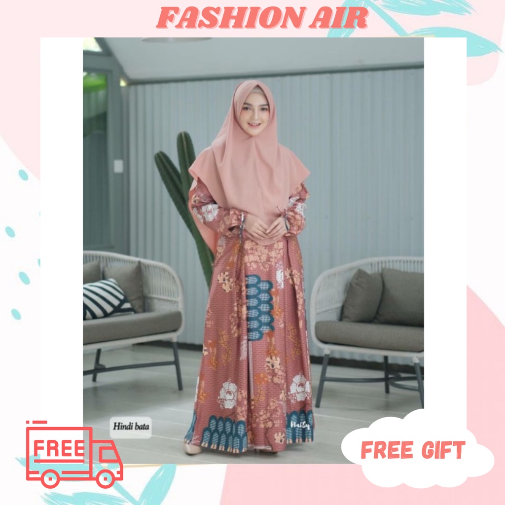 GAMIS MOTIF BAHAN MAKSMARA TANGAN MANSET TALI TANPA KANCING ORIGINAL HINDI SERI C by NAISY