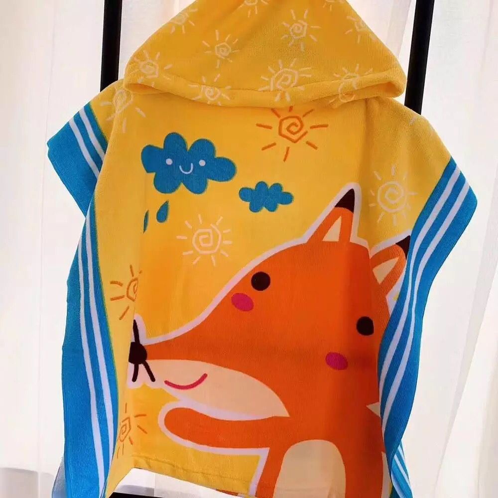 Handuk Anak Murah Wolf Handuk Ponco Anak Poncho Anak Lucu Handuk Hoodie Anak Bahan Tebal Import Serigala