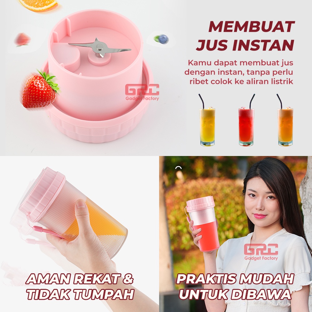 Portable Juicer Botol Minum Mini Blender Botol Juice 2in1 300ml