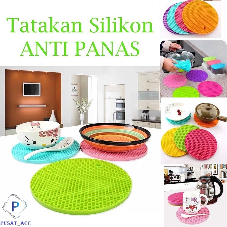 TM49-Tatakan Silicon Tebal Tahan Panas Anti Slip Tatakan Panci Panas