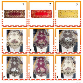 Taplak Meja Tamu Segi Empat  Katun Bordir Luxury Cantik 