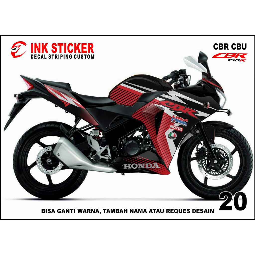 Sticker Decal CBR THAILAND, CBR CBU 150R / 250R 20 fullbody