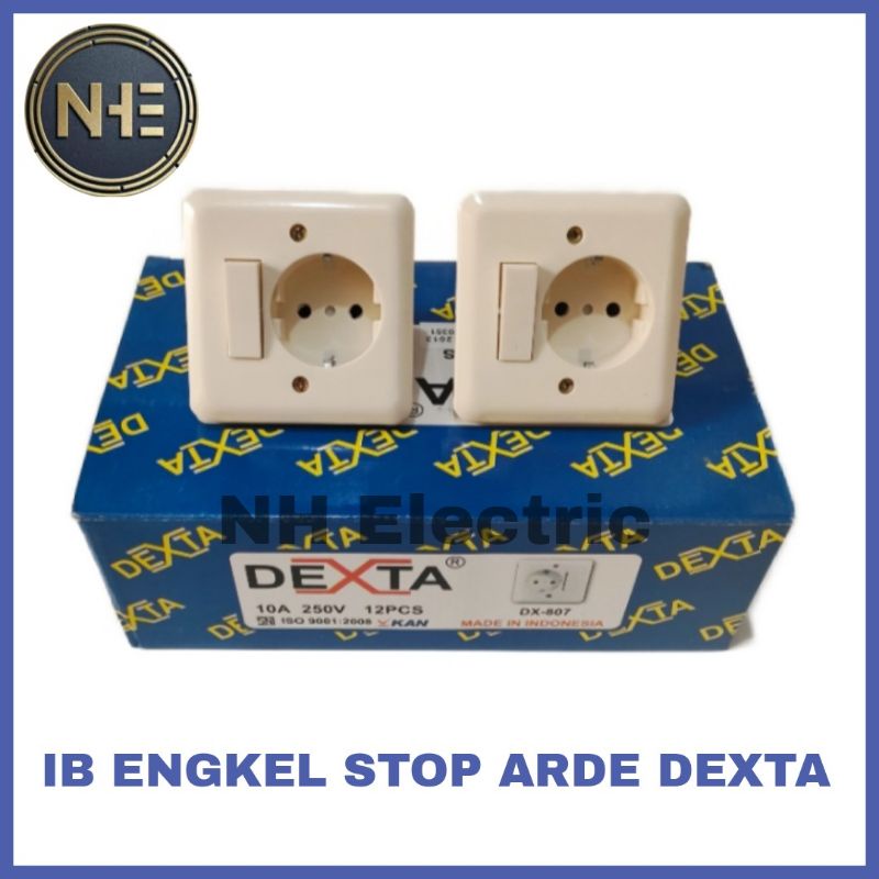 IB Engkel Stop Arde Dexta - Inbow Stop Kontak Arde + Saklar Dexta - IB Stop Kontak Arde + Saklar Tanam Dexta DX-807 SNI