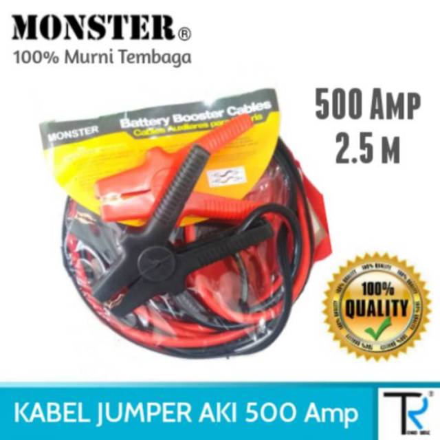 Kabel Aki Jumper Mobil Motor Accu Booster 500 Amper MONSTER Murni Tembaga