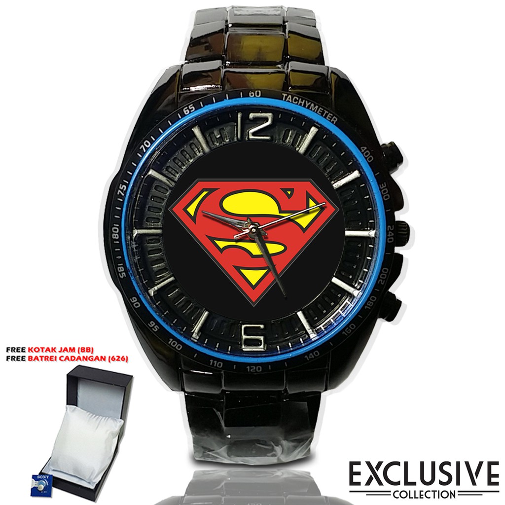 (Istimewa Bossque) Jam SUPERMAN  Rantai Sport