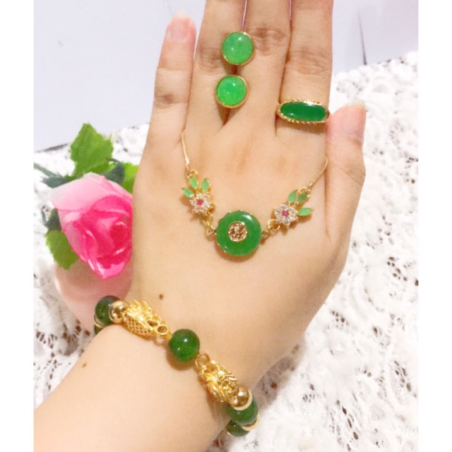 set permata giok gelang giok naga xuping bisa beli satuan 8