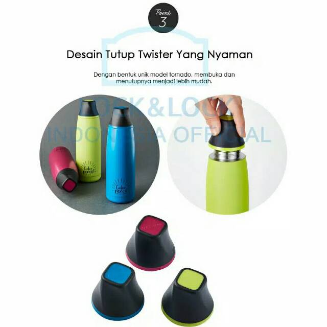Lock n lock tumbler Twister color pencil Tumbler 450ml botol minum thermosb