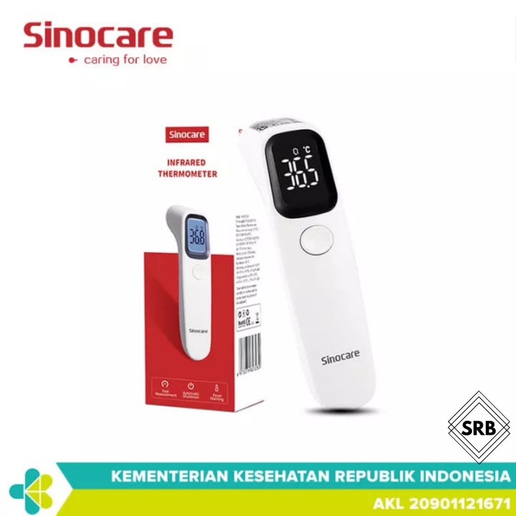 SINOCARE AET-R1D1 -Tanpa Sentuh Dahi-Termometer untuk Dewasa dan Anak-anak, Termometer Digital untuk Demam dengan Alarm dengan Fungsi Memori| thermometer untuk dirumah