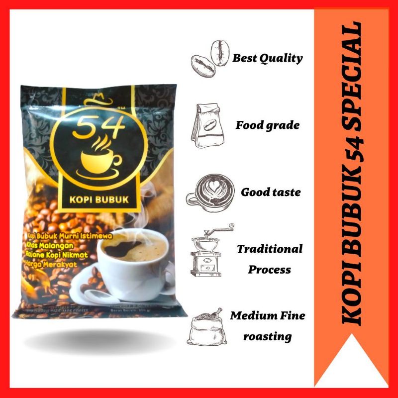 Kopi Bubuk Murni Cap 54 Special Asli Dampit 200 Gr Khas Malang Jawa Timuran