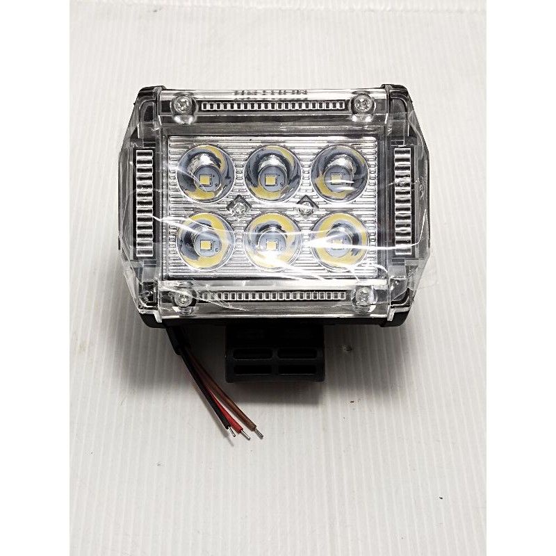 Lampu Tembak Sorot LED CWL 6 Mata RGB Flash Angel 3 Senja Flash Running Motor Mobil Offroad Lightbar Work Light