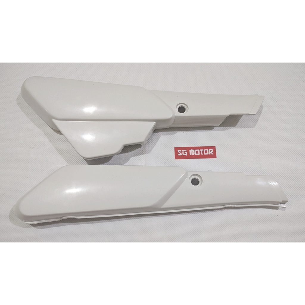COVER BOX AKI ALFA. TUTUP KOTAK AKI KIRI DAN KANAN YAMAHA ALFA. Y100 WARNA PUTIH