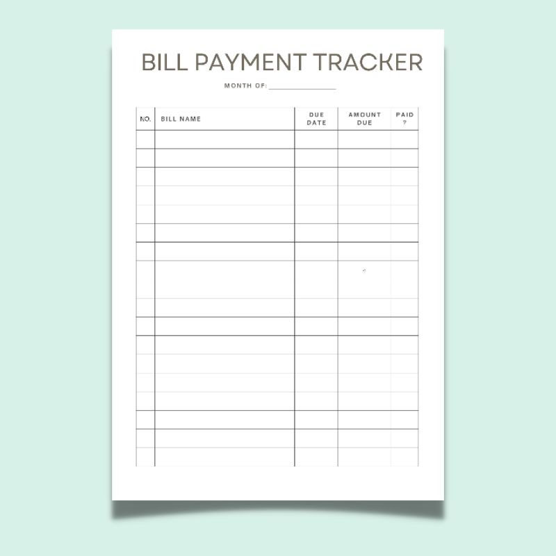 

Bill Payment Tracker / Cashflow / Budget Loose Leaf A5 6 dan 20 Ring Isi Binder Bookpaper 90 gsm Planner Insert Binder Insert