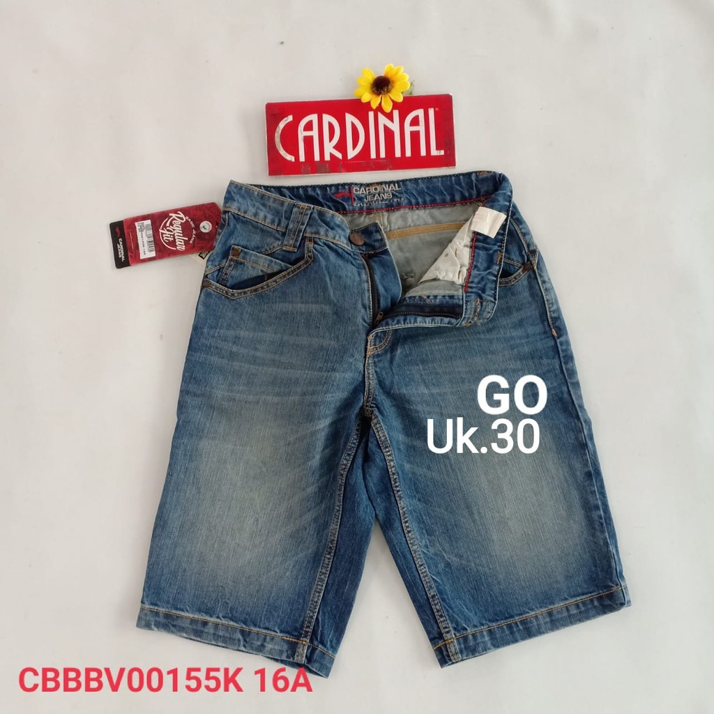 BB 30 CARDINAL CBBBV Celana Pendek Cowok Dewasa Jeans Bermuda Casual Sobek Slimfit Reguler Fit