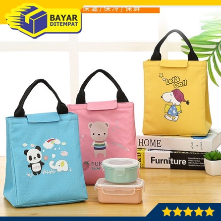 Tas Bekal Makan Siang Makanan Piknik Anak Lunch Bag Cooler KARTUN (GN15)