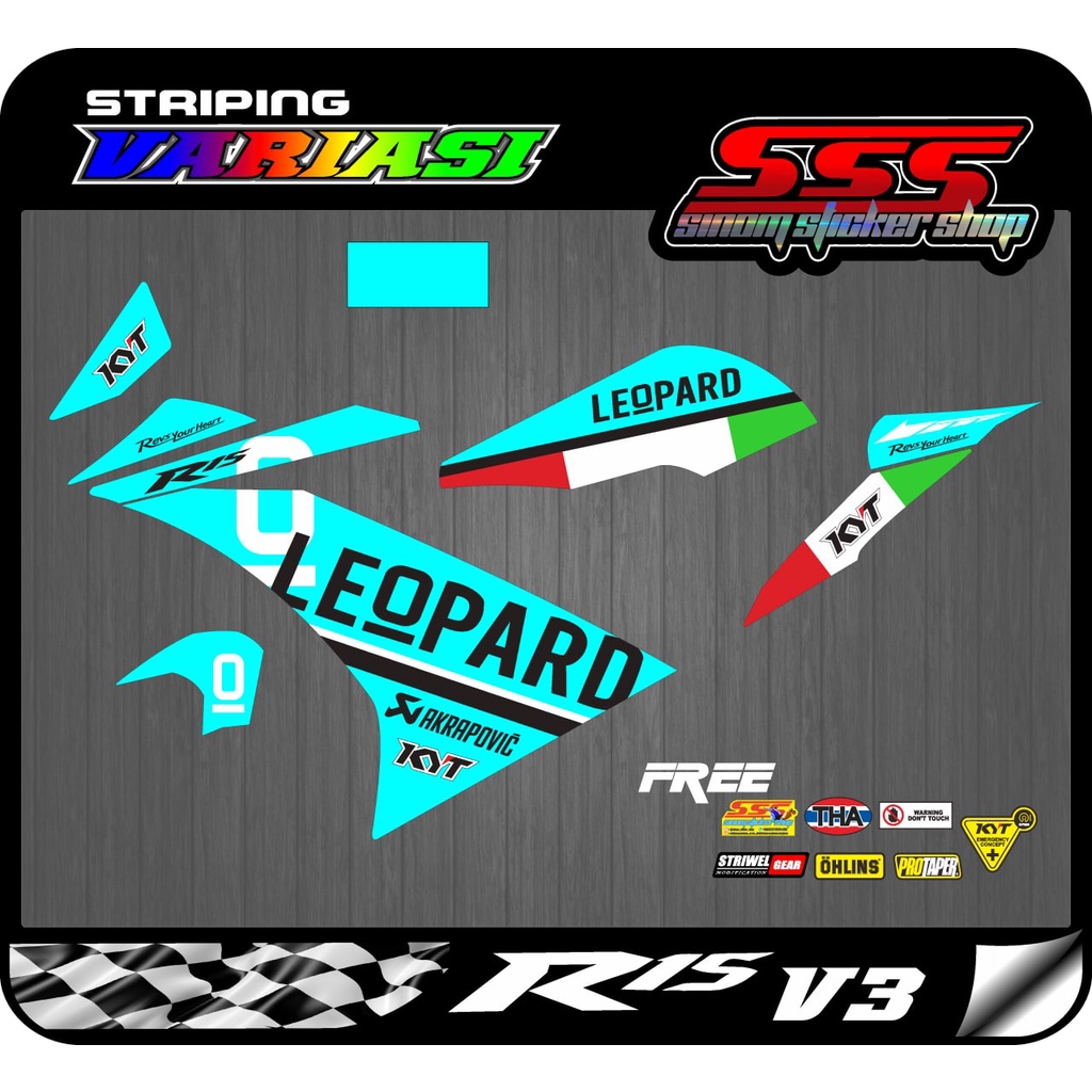 Decal Striping Yamaha R15 V3 Motif Leopard