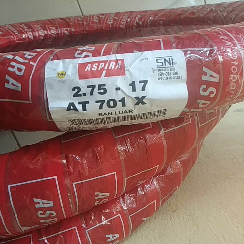 BAN ASPIRA 2.75-17 TUBETYPE BAN LUAR BELAKANG MOTOR BEBEK SUPRA GRAND KARISMA REVO BLADE TUBETYPE