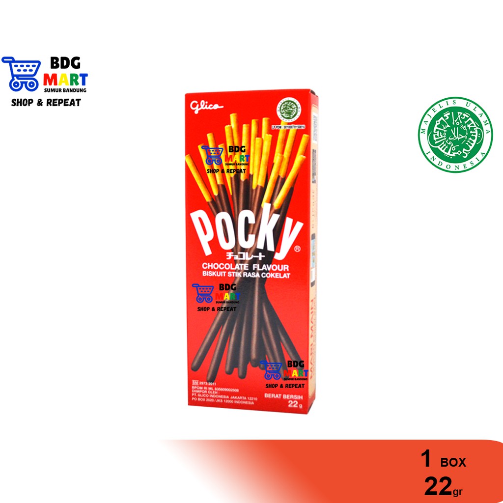 

BOX MINI Pocky Chocolate Kue Biskuit Stik Lapis Krim Coklat Halal - 22gr