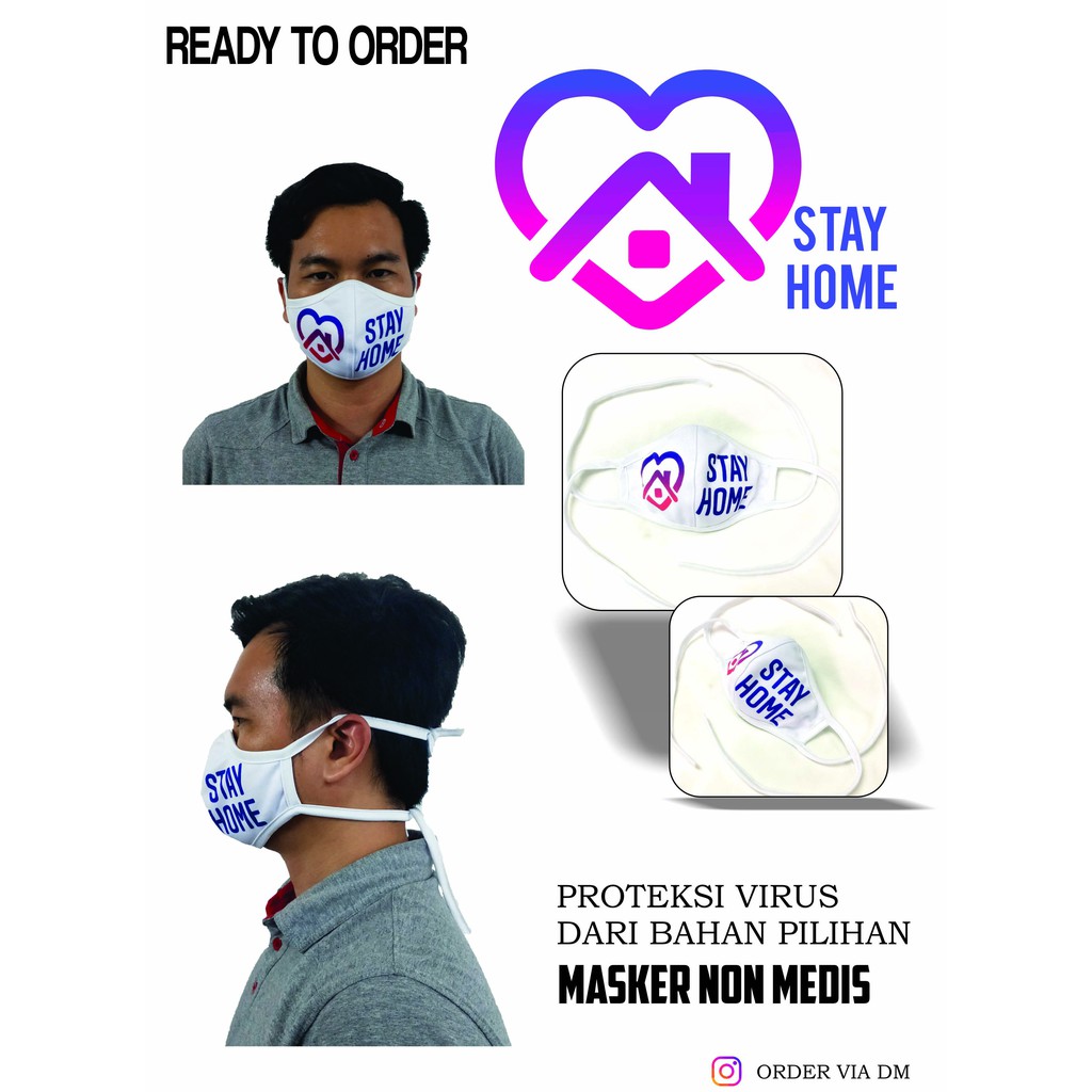 Masker Kain Print Gambar Supreme, OffWhite, Bathing Ape, Gucci Dll (Non Medis)