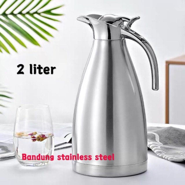 termos air teh kopi stainless steel 1.5 liter 2 liter vacuum panas dingin elegan