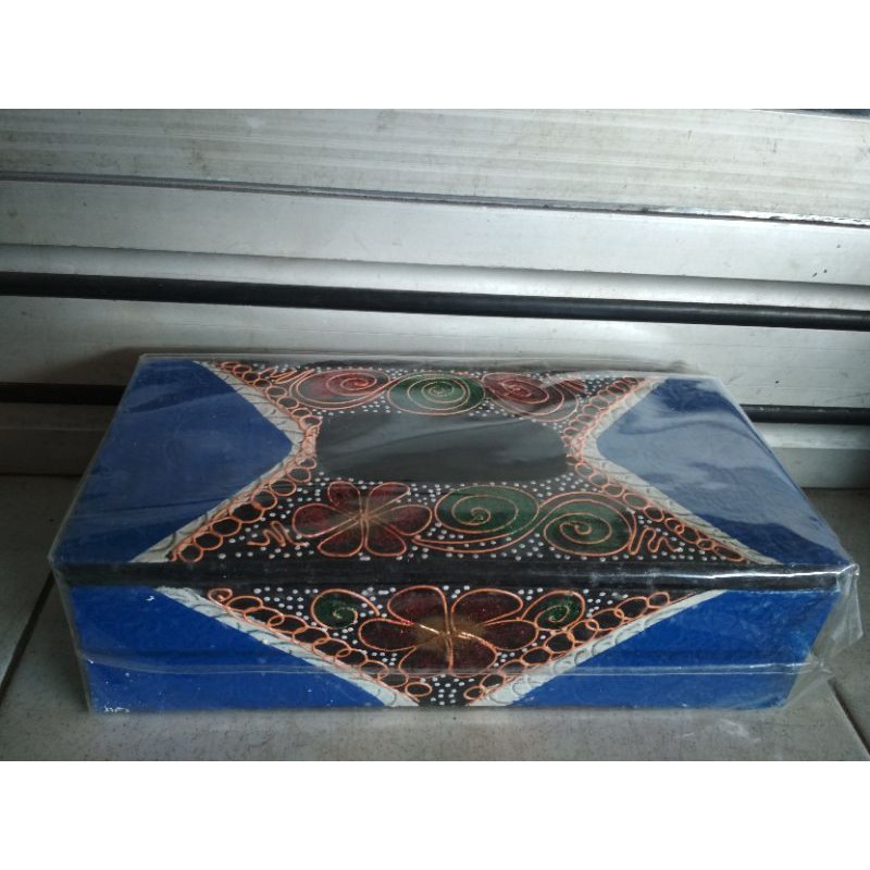 KOTAK TISU KAYU UKIR PAINTING-KERAJINAN KOTAK TISU-DEKORASI RUANGAN