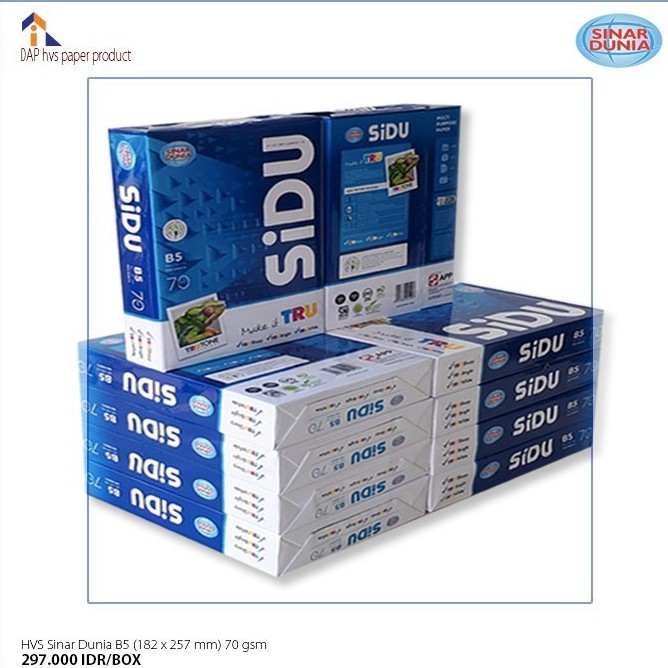 

Sinar Dunia 70g B5 kertas print kertas fotocopy sidu