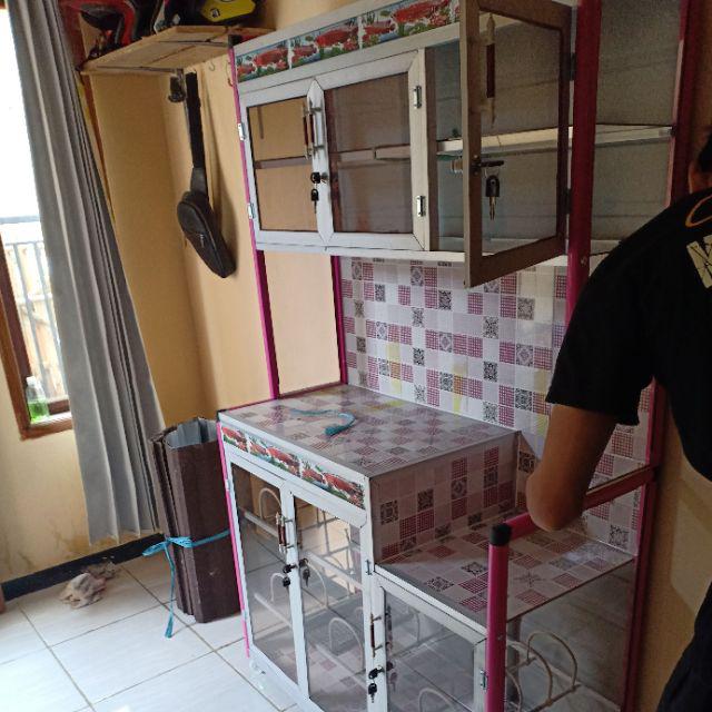 Rak Piring 3pt Alumunium Warna Jumbo Kaca Riben