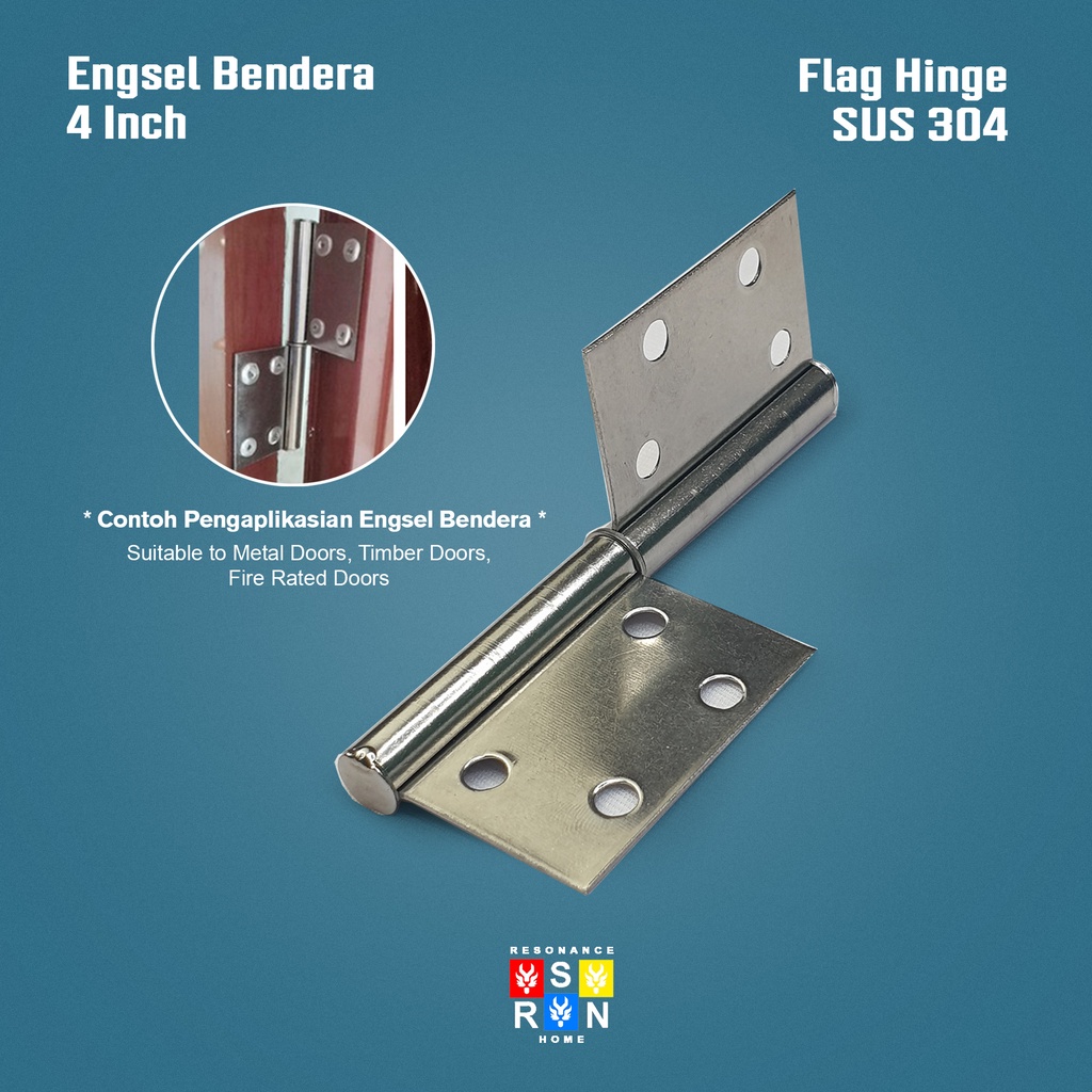 Engsel Pintu Bendera Stainless 4 Inci / Engsel Cabut Resonance Home