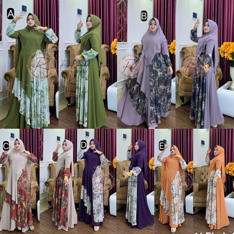 REMBOELAN SYARI BY IRNA GALLERY GAMIS SYARI ORIGINAL SET SYARI TERBARU BAJU SYARI PREMIUM
