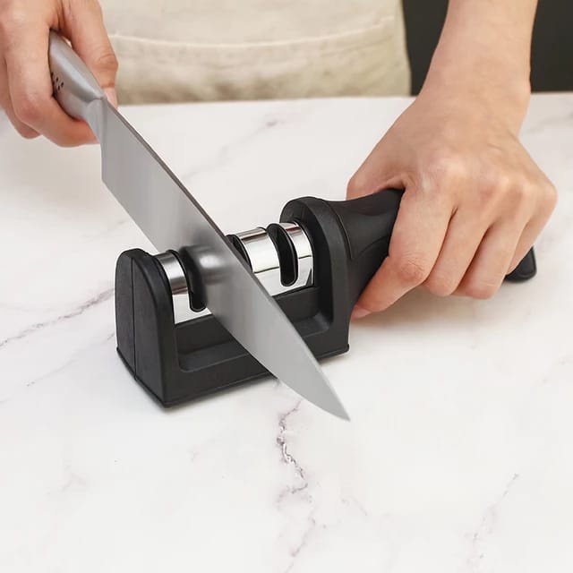 Alat Asahan Pisau Dapur Gunting dengan Triple Head fungsi 3 in 1 Sharpening, Repair, Polish / Knife Sharpener Utensil