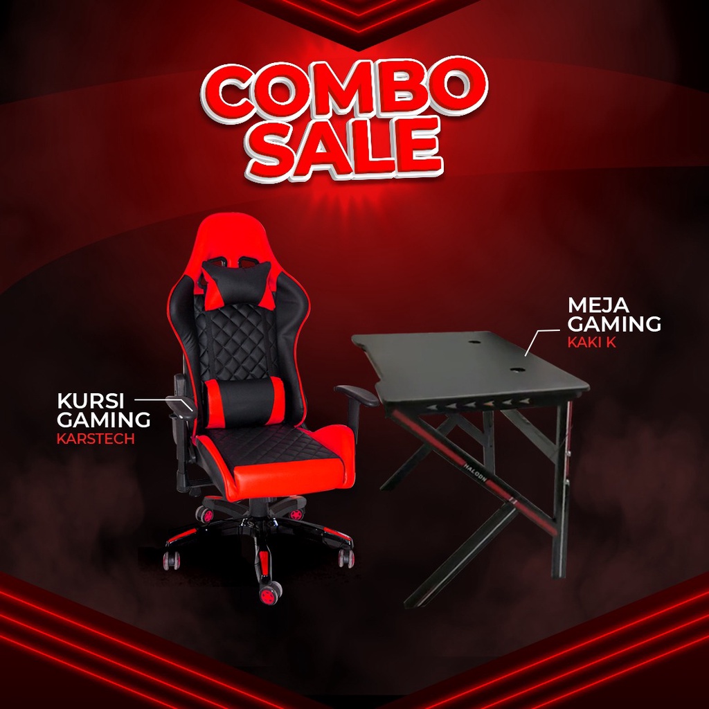 KURSI GAMING KARSTECH + MEJA GAMING (PROMO)