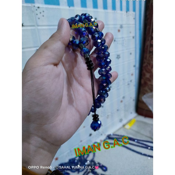 Tasbih kristal 8m,10ml kilaw/tasbih kristal 99butir/tasbih oleh2 haji