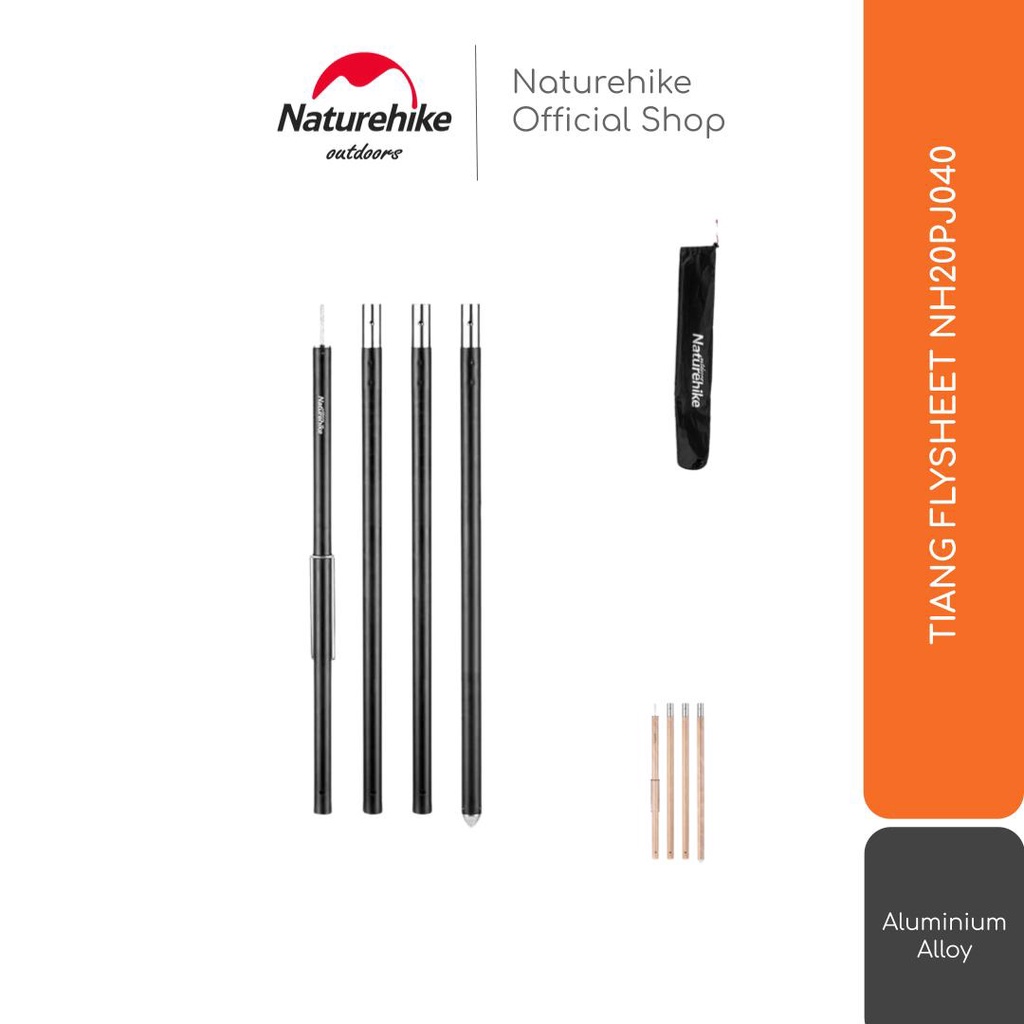 Naturehike Tiang Flysheet Aluminium NH20PJ040 Tarp Pole Flysheet Tenda