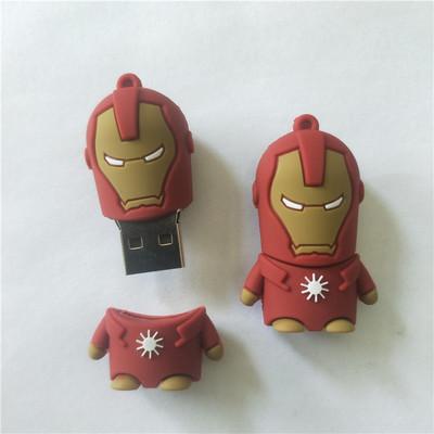 Flashdisk USB Portable High Speed Desain Iron Man Marvel Avengers Tony Stark Bahan Silica gel 8GB / 16GB / 32GB / 64GB / 128G