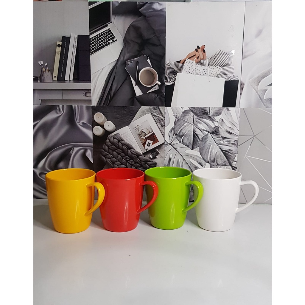 GELAS GAGANG MELAMIN GL-3195 GELAS AIR SERBAGUNA MUG WARNA WARNI CANTIK [SWEETSPACE]