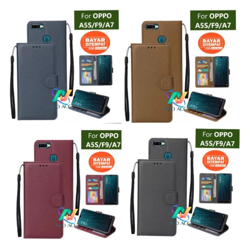 Casing dompet hp Oppo A5S/f9/A7